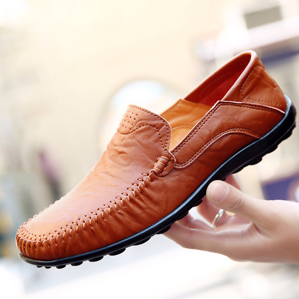 Ahlsentop Lässiger Modetrend, handgenähte Leder-Herrenschuhe
