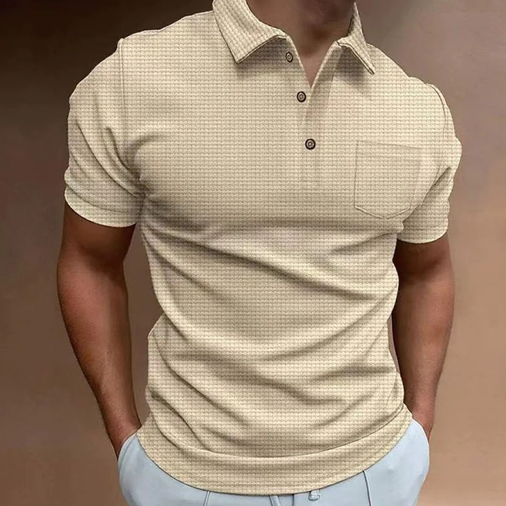 AHLSENTOP™ Kurzarm-Poloshirt für Herren mit Waffelmuster