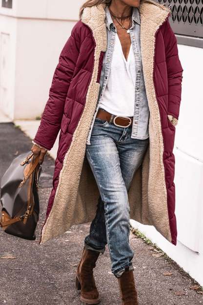 Eleganter einfarbiger Baumwoll-Cardigan-Mantel
