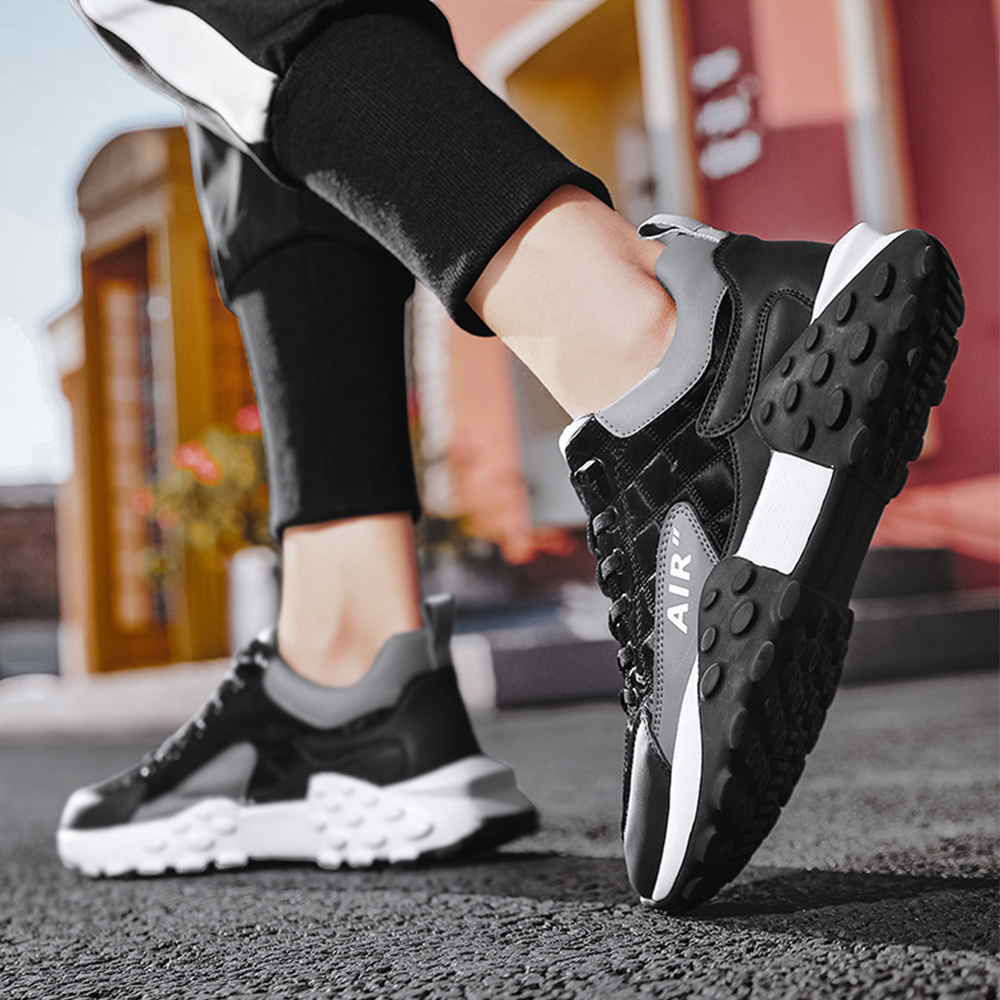 AHLSENTOP Farbblock-Sneaker für Herren mit dicker Sohle