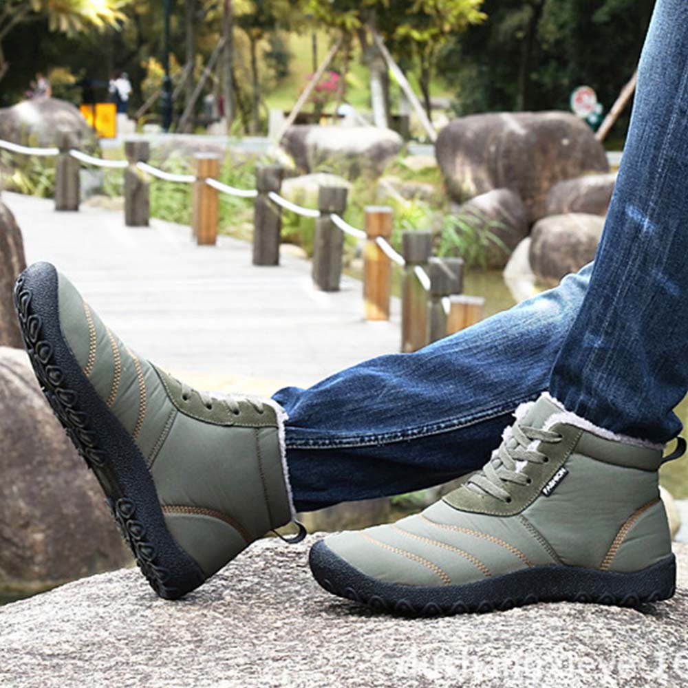 Ahlswetop Schnür-High-Top-wasserdichte Outdoor-Sport-Schneestiefel für Herren und Damen