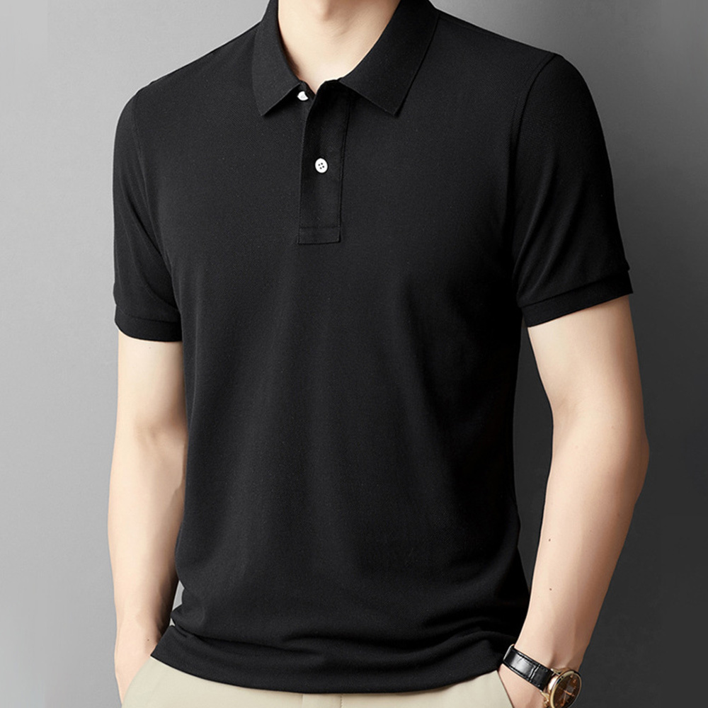 Ahlsentop™ Neues einfarbiges Kurzarm-Poloshirt für Herren mit Waffelmu
