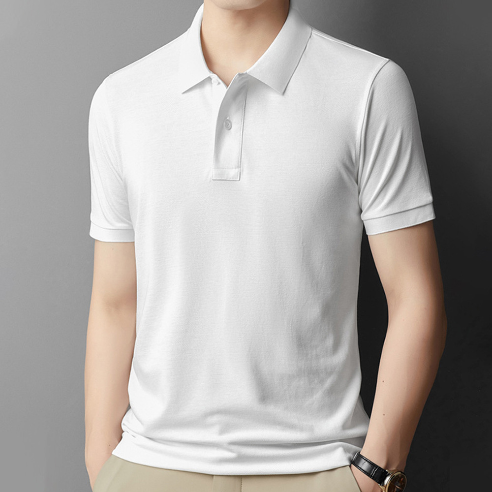 Ahlsentop™ Neues einfarbiges Kurzarm-Poloshirt für Herren mit Waffelmuster und Revers
