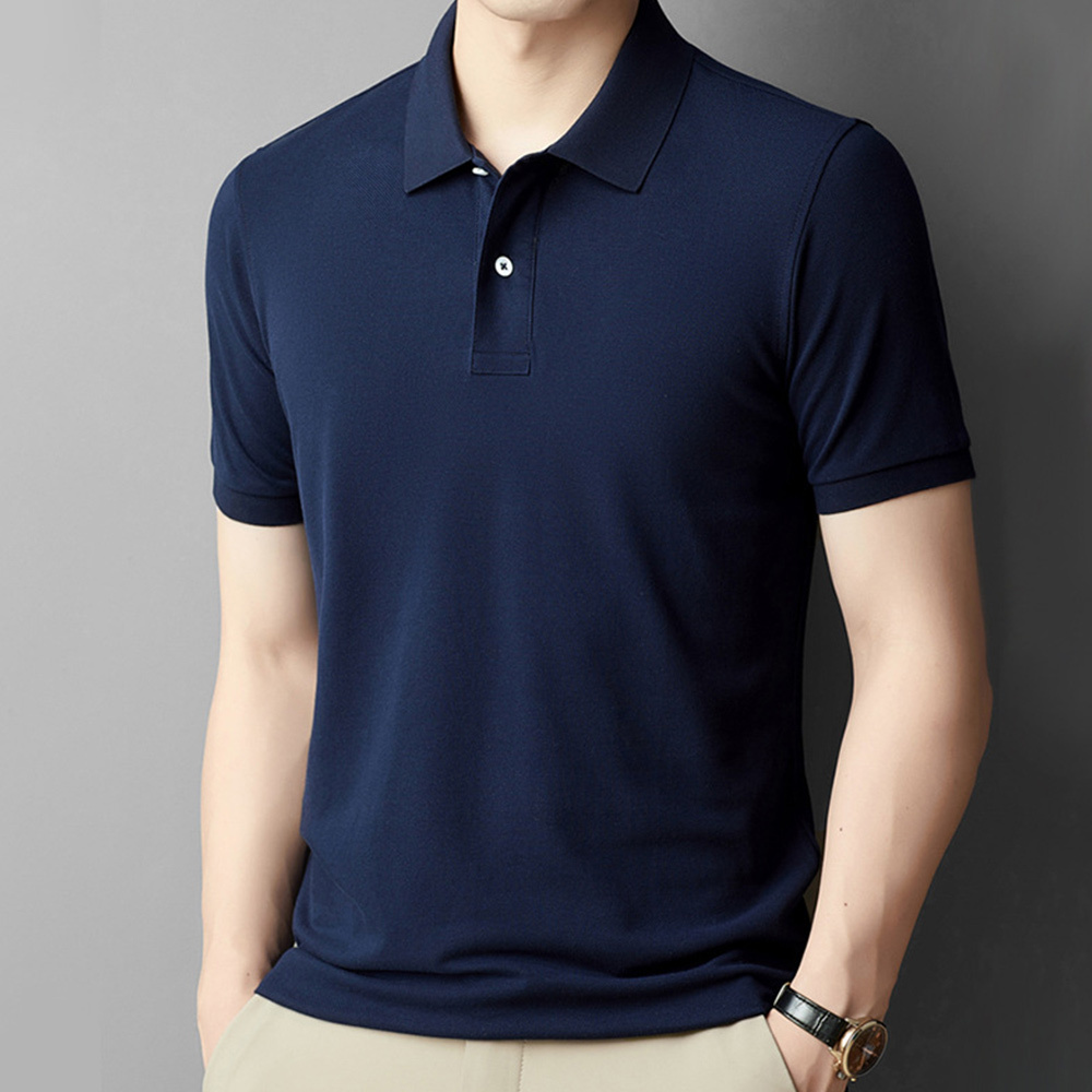 Ahlsentop™ Neues einfarbiges Kurzarm-Poloshirt für Herren mit Waffelmuster und Revers