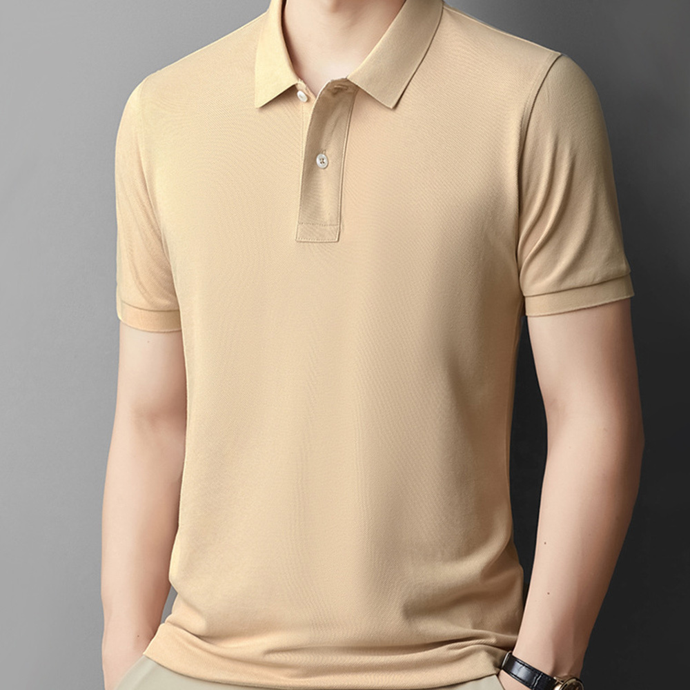 Ahlsentop™ Neues einfarbiges Kurzarm-Poloshirt für Herren mit Waffelmuster und Revers