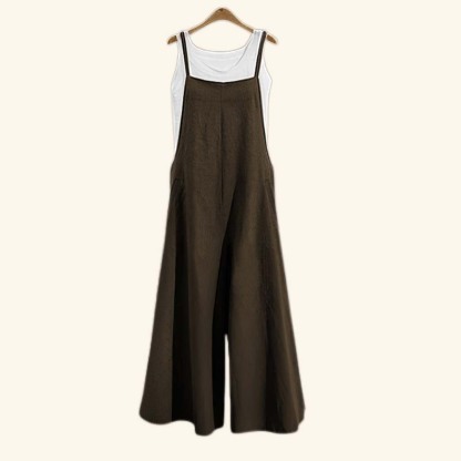 AHLSENTOP™ Damen-Jumpsuit mit hoher Taille ärmellos und weitem Bein