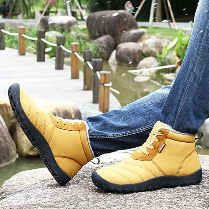 Ahlswetop Schnür-High-Top-wasserdichte Outdoor-Sport-Schneestiefel für Herren und Damen