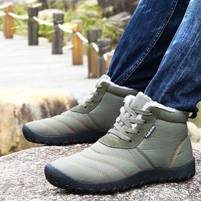 Ahlswetop Schnür-High-Top-wasserdichte Outdoor-Sport-Schneestiefel für Herren und Damen