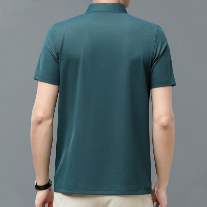 Ahlsentop™ Herren-Kurzarm-T-Shirt aus Eisseide, Herren-Revers-Poloshirt