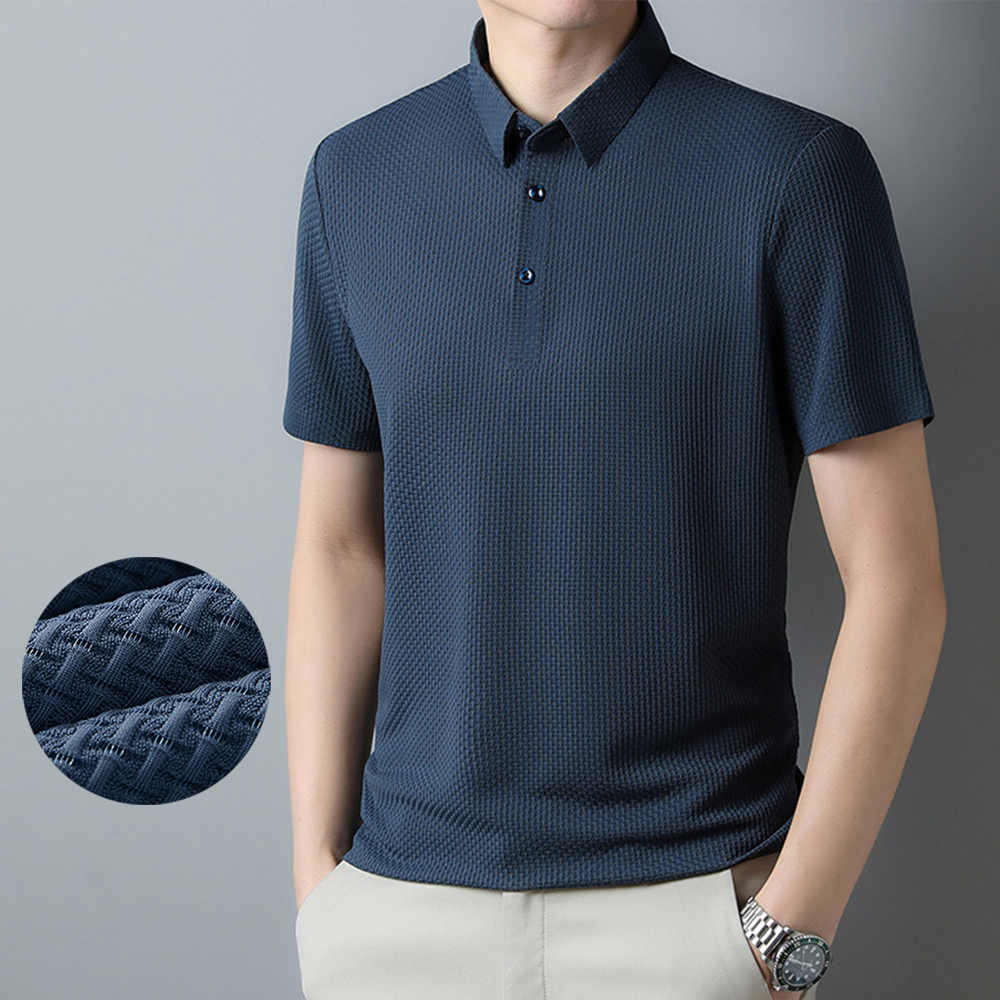 AHLSENTOP™ Lässiges Jacquard-Revers-Poloshirt für Herren