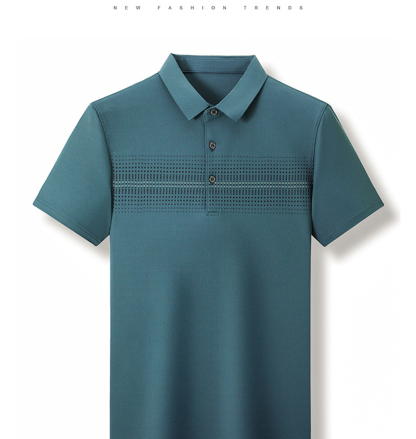 Ahlsentop™ Herren-Kurzarm-T-Shirt aus Eisseide, Herren-Revers-Poloshirt