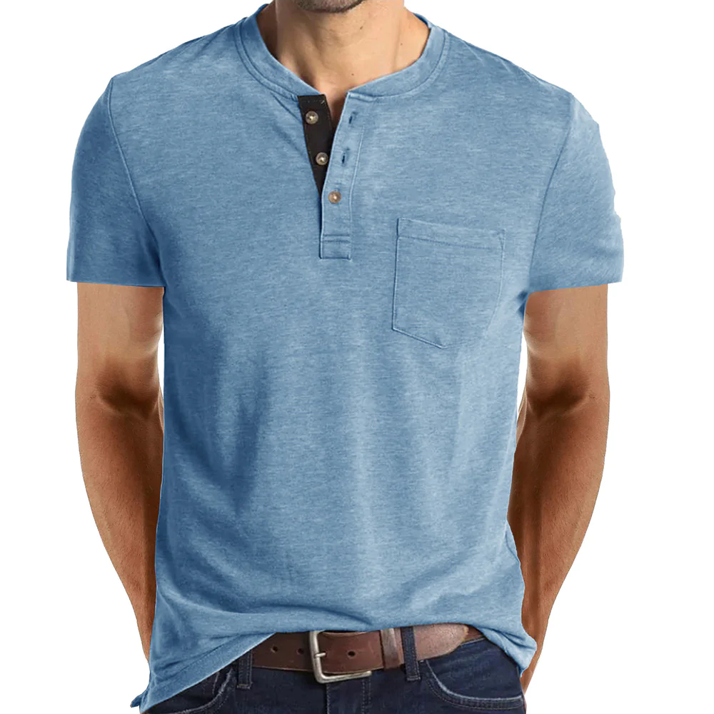 AHLSENTOP™ Sommer neue Herren lässig Rundhalstasche kurze Ärmel