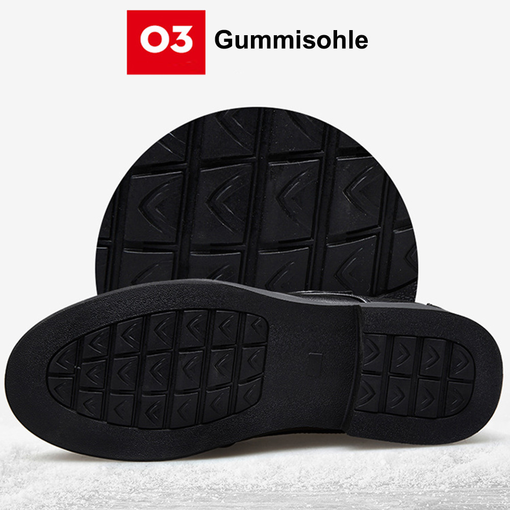 Ahlsentop Herren Winter-Fleece-warme Business-Lederschuhe