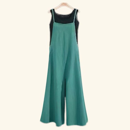 AHLSENTOP™ Damen-Jumpsuit mit hoher Taille ärmellos und weitem Bein