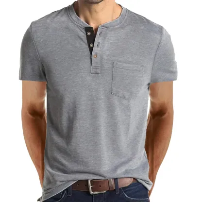AHLSENTOP™ Sommer neue Herren lässig Rundhalstasche kurze Ärmel