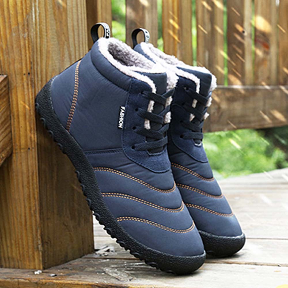 Ahlswetop Schnür-High-Top-wasserdichte Outdoor-Sport-Schneestiefel für Herren und Damen