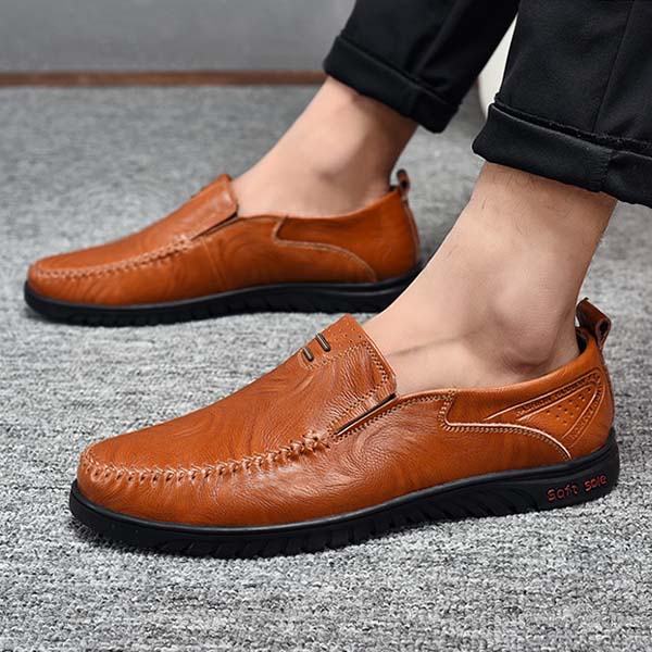 Ahlsentop Bequeme, atmungsaktive Freizeit-Lederschuhe für Herren