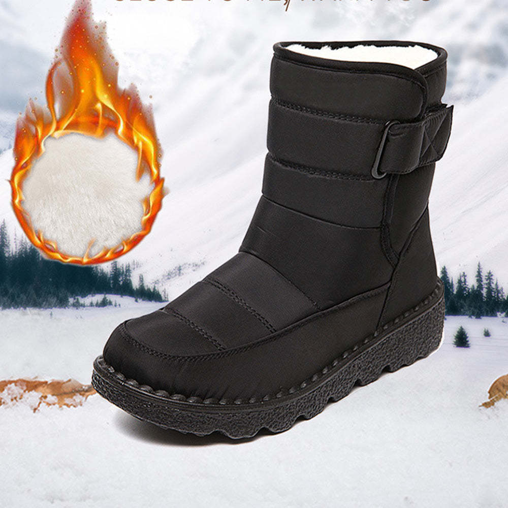 Ahlsentop Wasserdichte Damen-Schneestiefel mit Klettverschluss