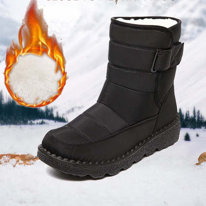 Ahlsentop Wasserdichte Damen-Schneestiefel mit Klettverschluss