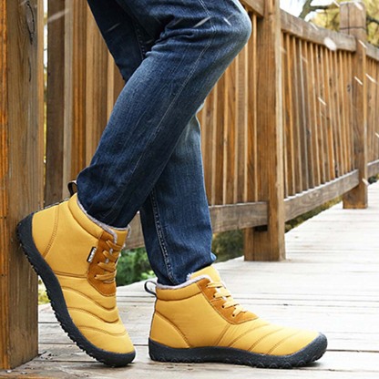 Ahlswetop Schnür-High-Top-wasserdichte Outdoor-Sport-Schneestiefel für Herren und Damen