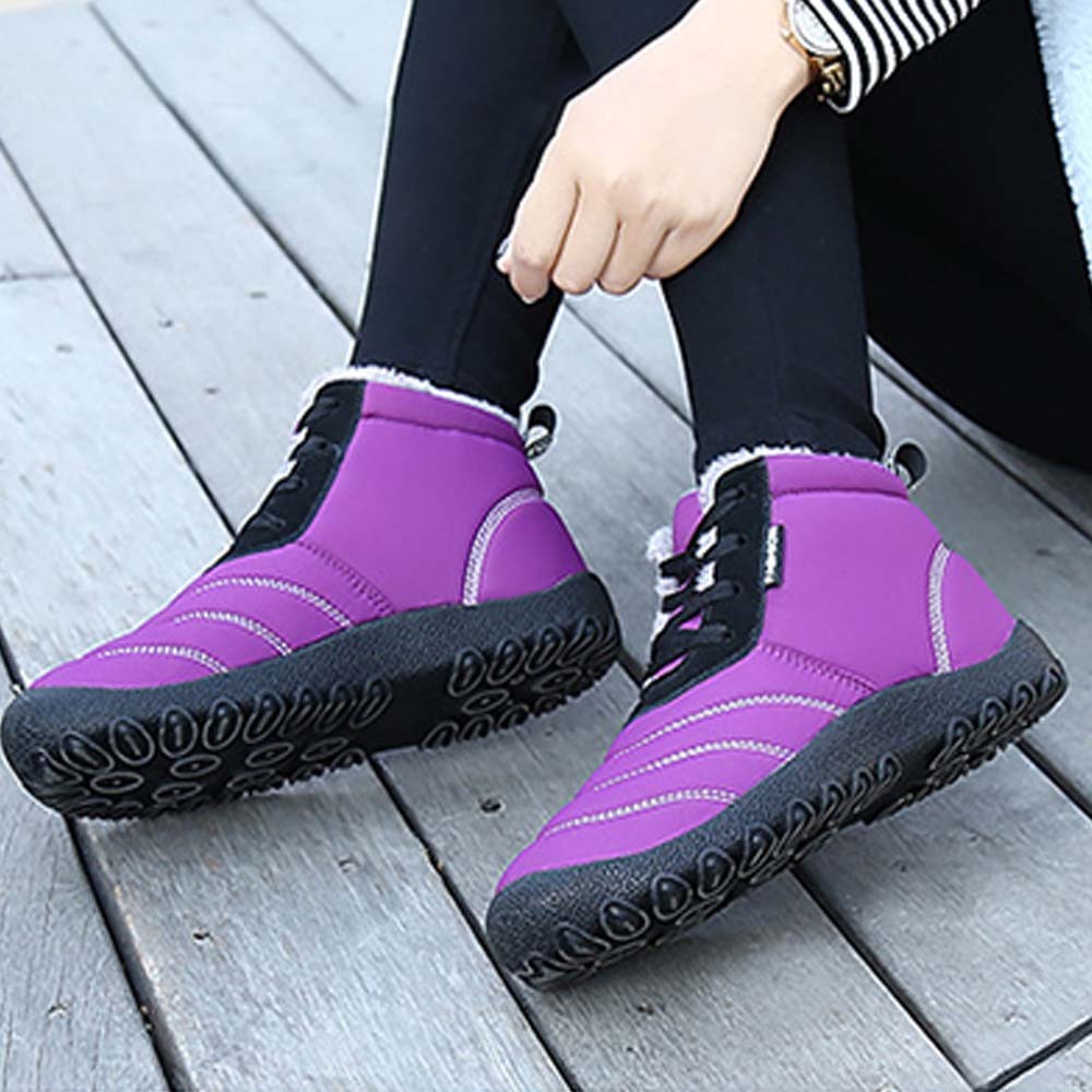 Ahlswetop Schnür-High-Top-wasserdichte Outdoor-Sport-Schneestiefel für Herren und Damen