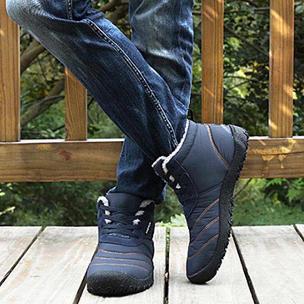 Ahlswetop Schnür-High-Top-wasserdichte Outdoor-Sport-Schneestiefel für Herren und Damen
