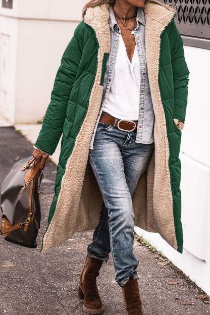 Eleganter einfarbiger Baumwoll-Cardigan-Mantel