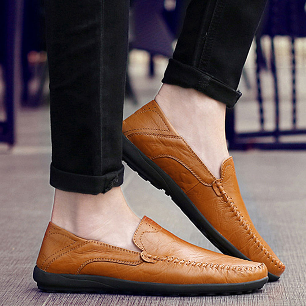 Ahlsentop Lässiger Modetrend, handgenähte Leder-Herrenschuhe
