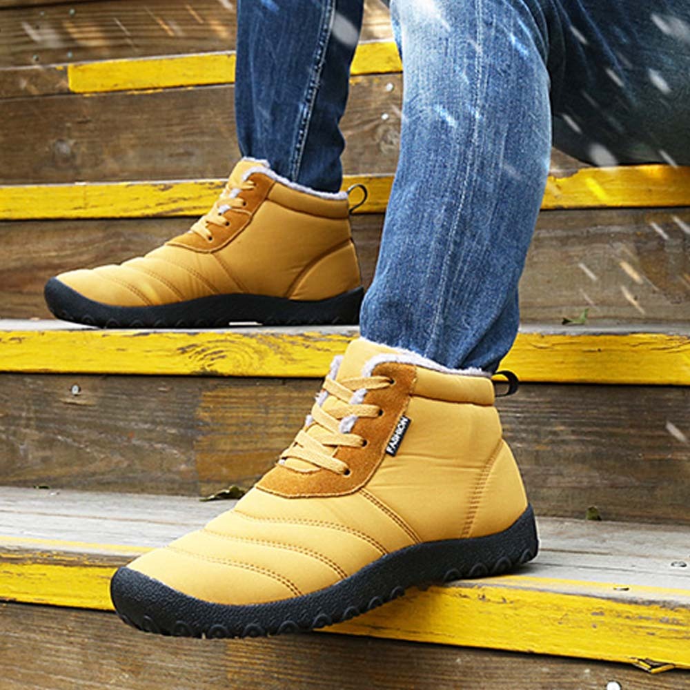 Ahlswetop Schnür-High-Top-wasserdichte Outdoor-Sport-Schneestiefel für Herren und Damen