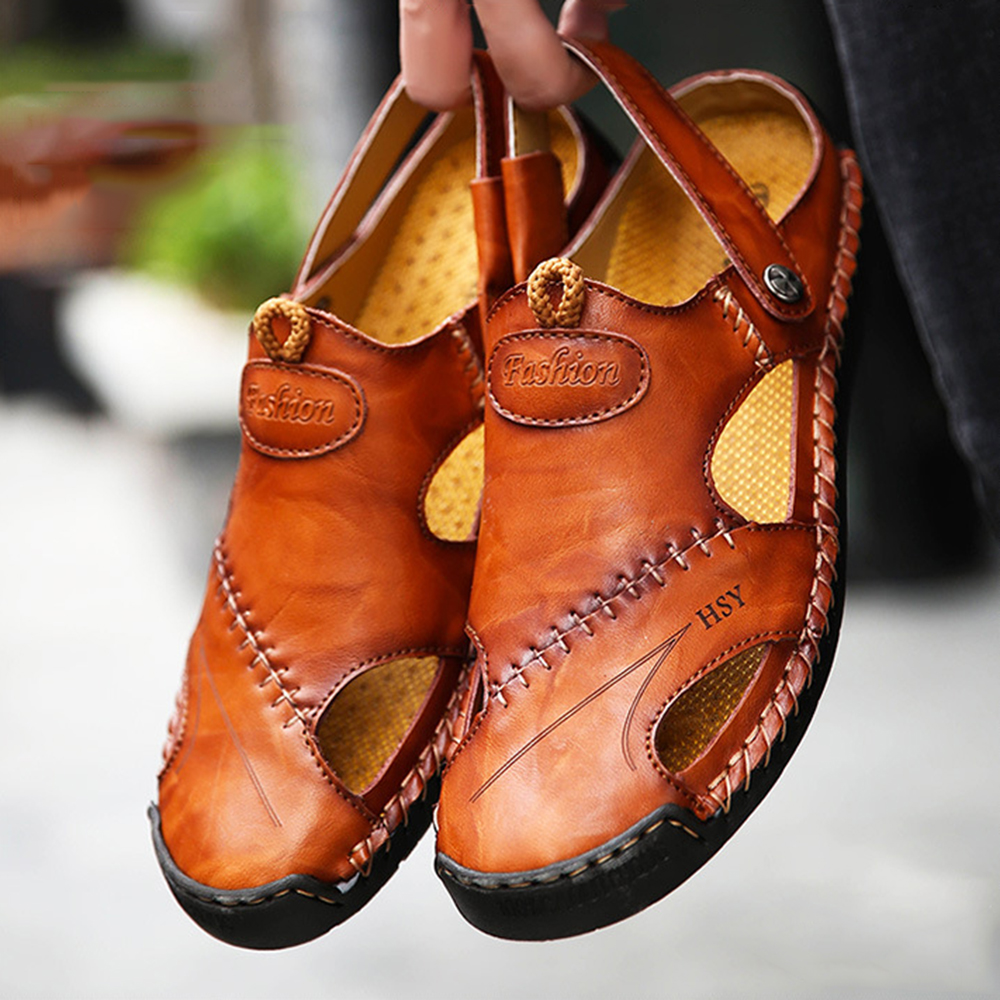 Ahlsentop Neue atmungsaktive Mehrzweck-Ledersandalen für Herren