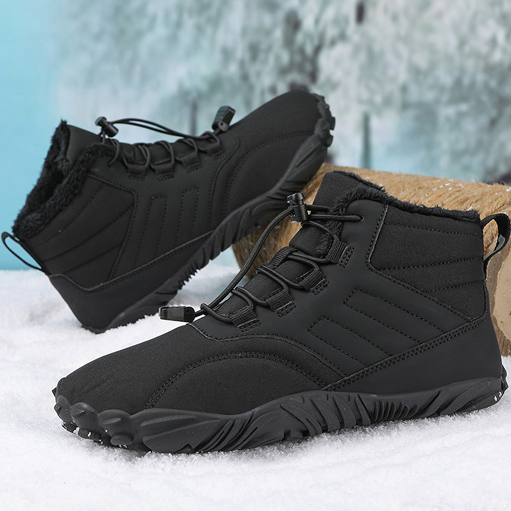 Ahlsentop Neue Outdoor-Fünf-Finger-Schneestiefel, rutschfeste Fleece-Baumwollschuhe