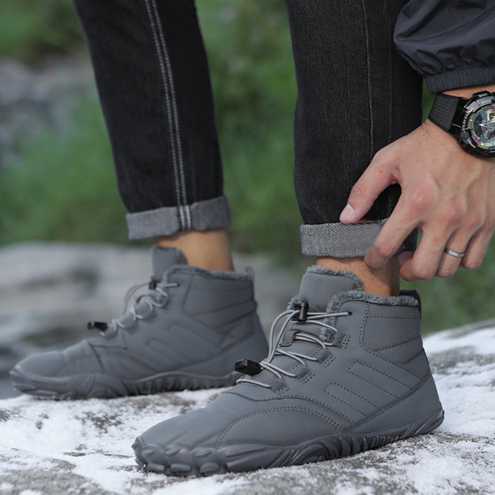 Ahlsentop Neue Outdoor-Fünf-Finger-Schneestiefel, rutschfeste Fleece-Baumwollschuhe