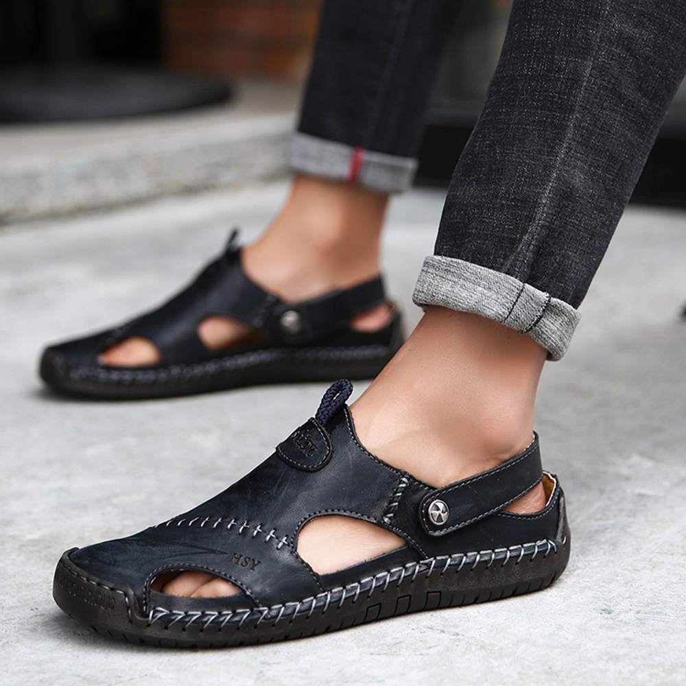 Ahlsentop Neue atmungsaktive Mehrzweck-Ledersandalen für Herren