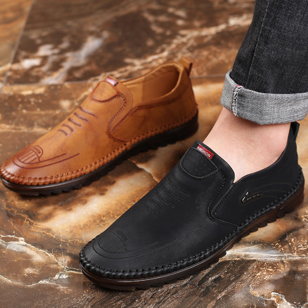 Ahlsentop Handgenähte Slip-On-Schuhe für Herren im neuen Stil mit weicher Sohle