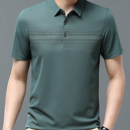 Ahlsentop™ Herren-Kurzarm-T-Shirt aus Eisseide, Herren-Revers-Poloshirt