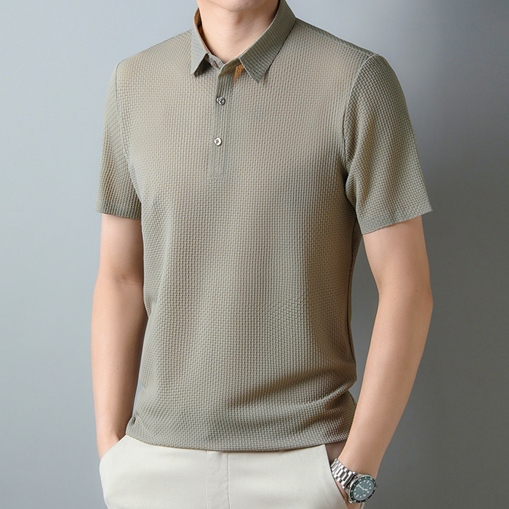 AHLSENTOP™ Lässiges Jacquard-Revers-Poloshirt für Herren