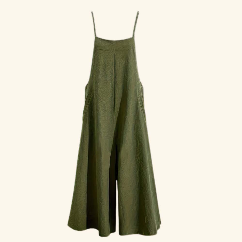AHLSENTOP™ Damen-Jumpsuit mit hoher Taille ärmellos und weitem Bein