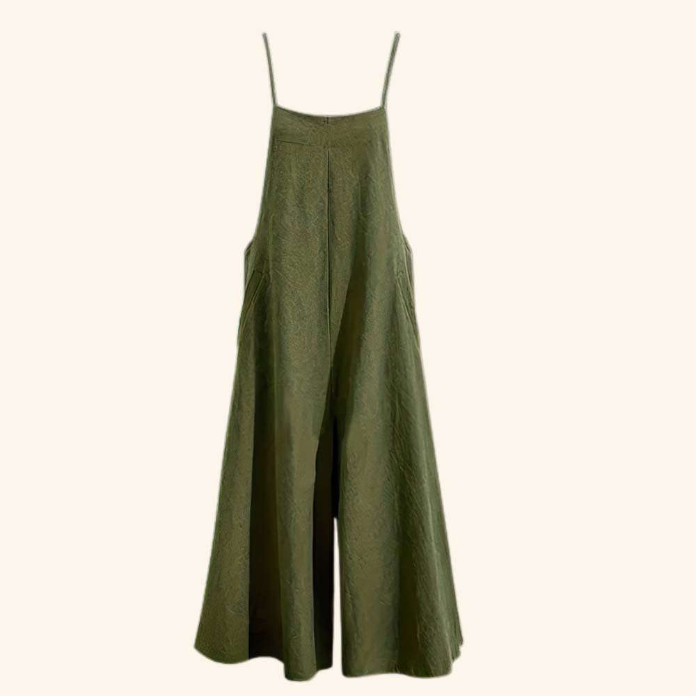 AHLSENTOP™ Damen-Jumpsuit mit hoher Taille ärmellos und weitem Bein
