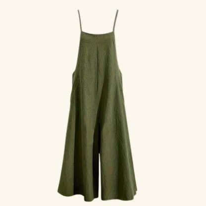 AHLSENTOP™ Damen-Jumpsuit mit hoher Taille ärmellos und weitem Bein