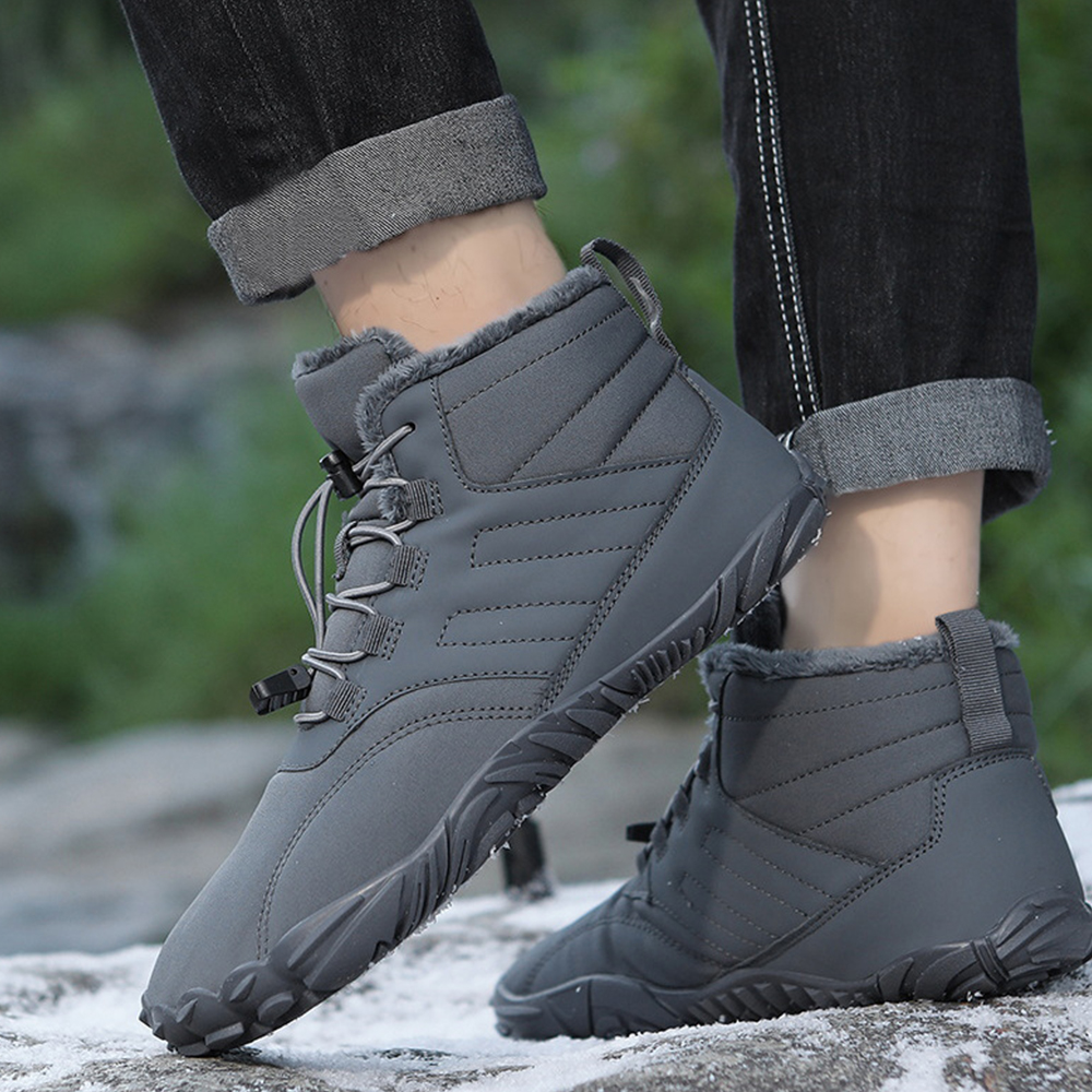 Ahlsentop Neue Outdoor-Fünf-Finger-Schneestiefel, rutschfeste Fleece-Baumwollschuhe