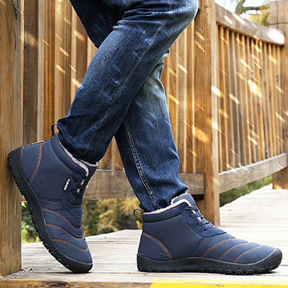 Ahlswetop Schnür-High-Top-wasserdichte Outdoor-Sport-Schneestiefel für Herren und Damen