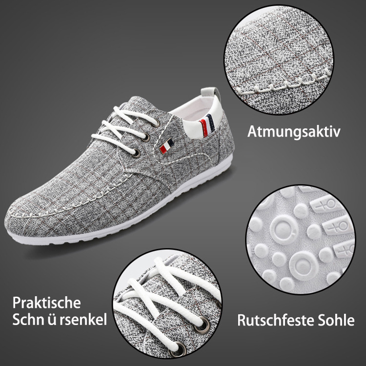 AHLSENTOP™ Herbst neue Herren lässige atmungsaktive flache Segeltuchschuhe