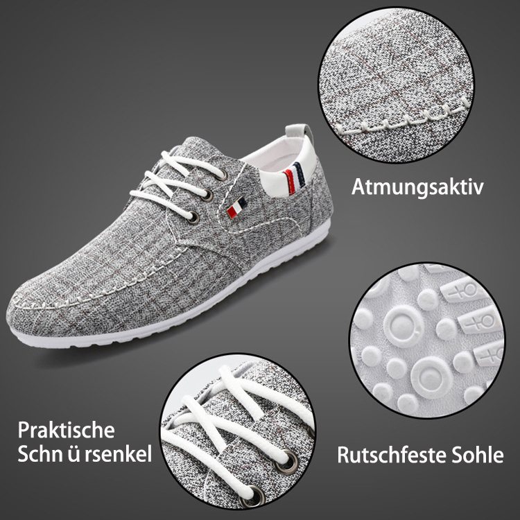 AHLSENTOP™ Herbst neue Herren lässige atmungsaktive flache Segeltuchschuhe