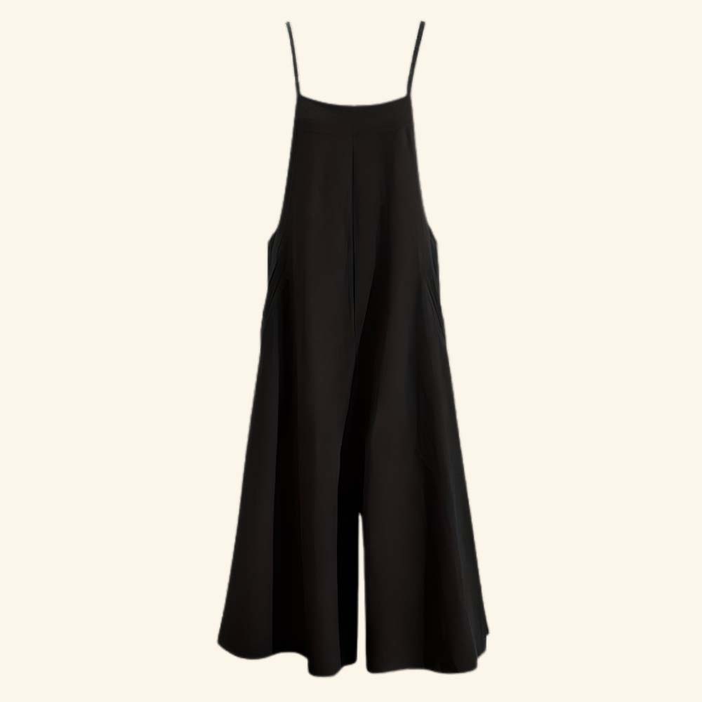 AHLSENTOP™ Damen-Jumpsuit mit hoher Taille ärmellos und weitem Bein