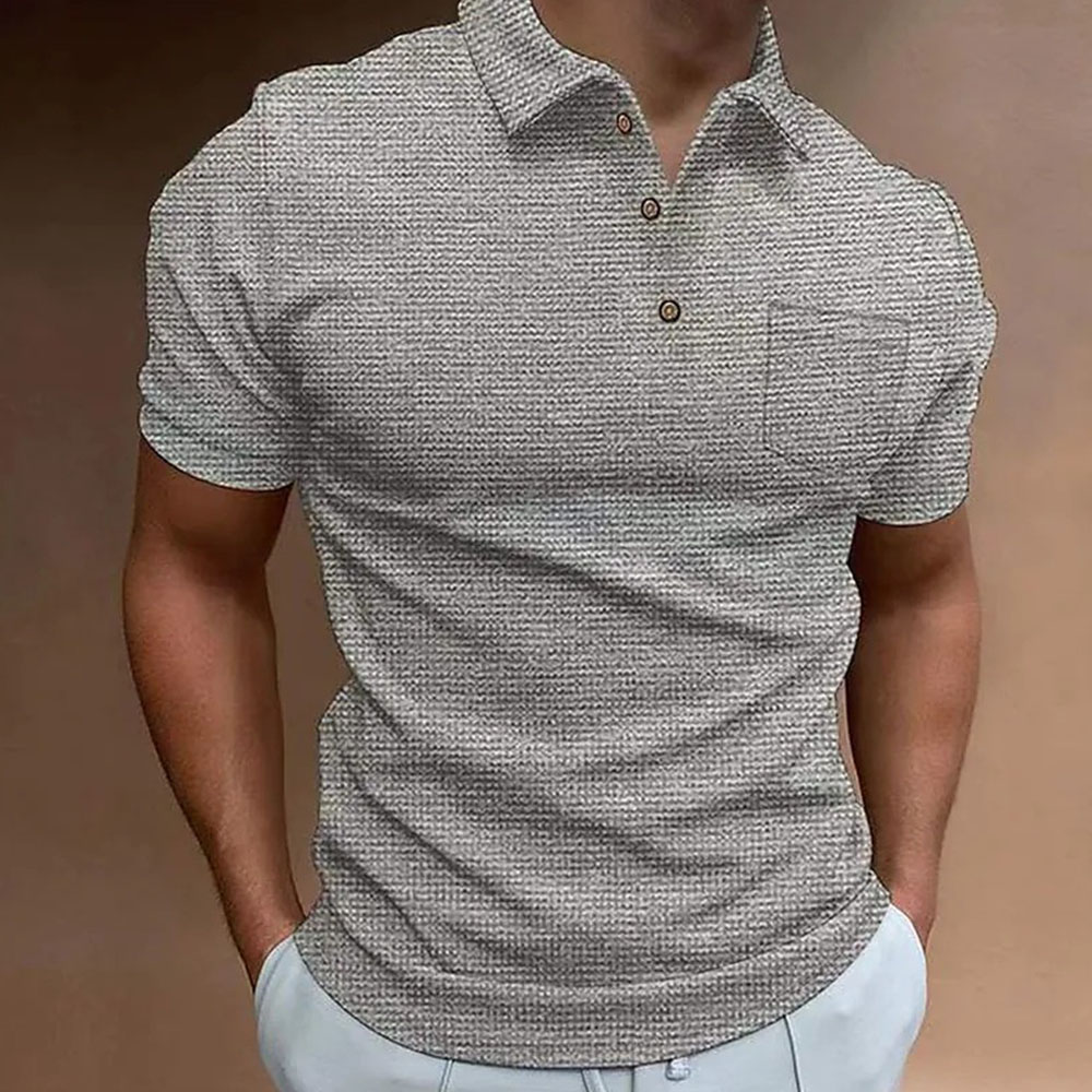 AHLSENTOP™ Kurzarm-Poloshirt für Herren mit Waffelmuster