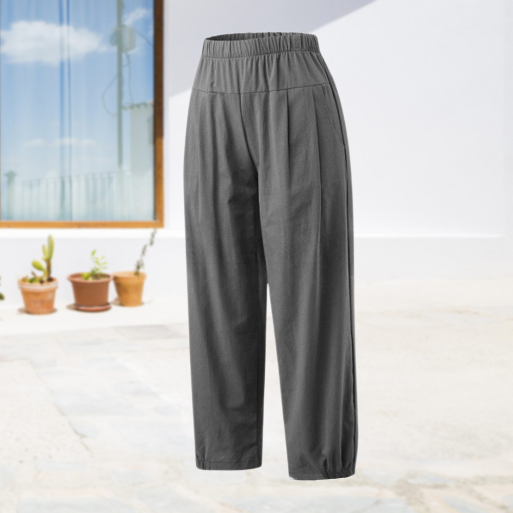 AHLSENTOP Neunte Hose mit hoher Taille und weitem Bein für Damen