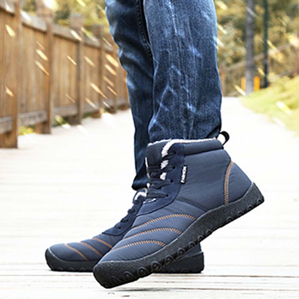 Ahlswetop Schnür-High-Top-wasserdichte Outdoor-Sport-Schneestiefel für Herren und Damen