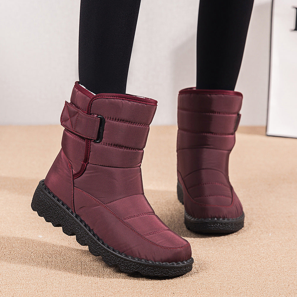 Ahlsentop Wasserdichte Damen-Schneestiefel mit Klettverschluss