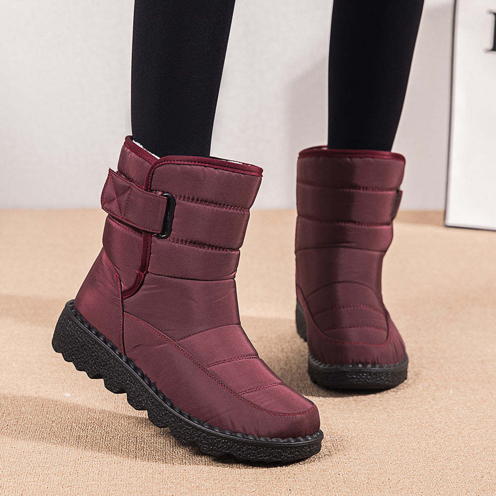 Ahlsentop Wasserdichte Damen-Schneestiefel mit Klettverschluss