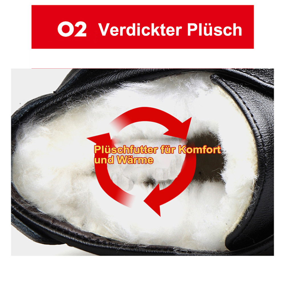 Ahlsentop Herren Winter-Fleece-warme Business-Lederschuhe